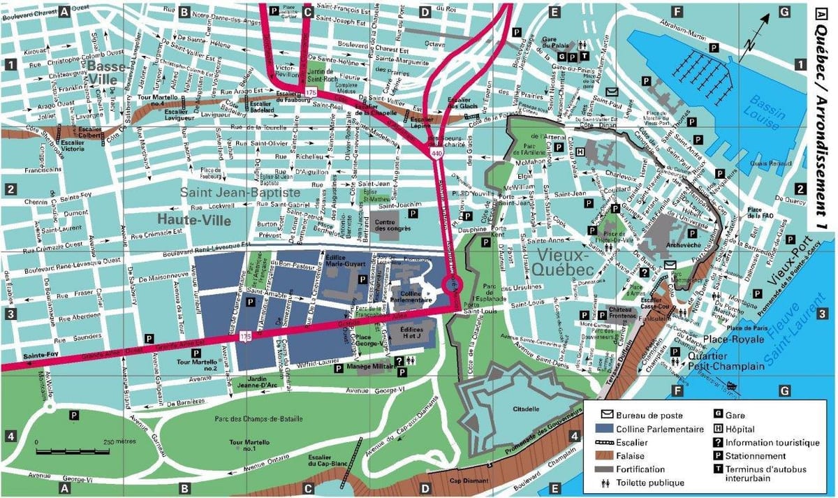 Quebec City şehir haritası