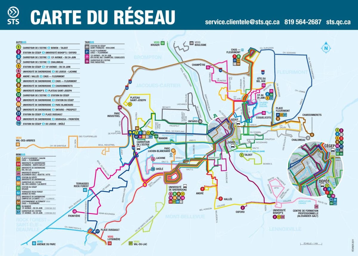 Quebec City otobüs güzergahları harita