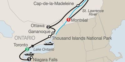 Kentler Quebec Kanada haritası 