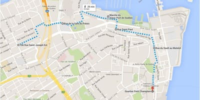 Quebec City haritası aşağı şehir
