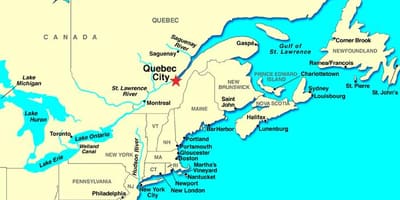 Kanada'nın Quebec Şehri haritası 